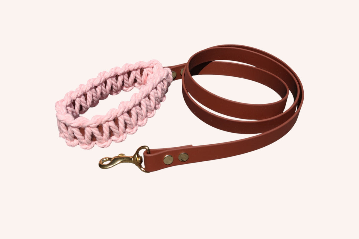 Caressa — Laisse tressée rose 19 mm