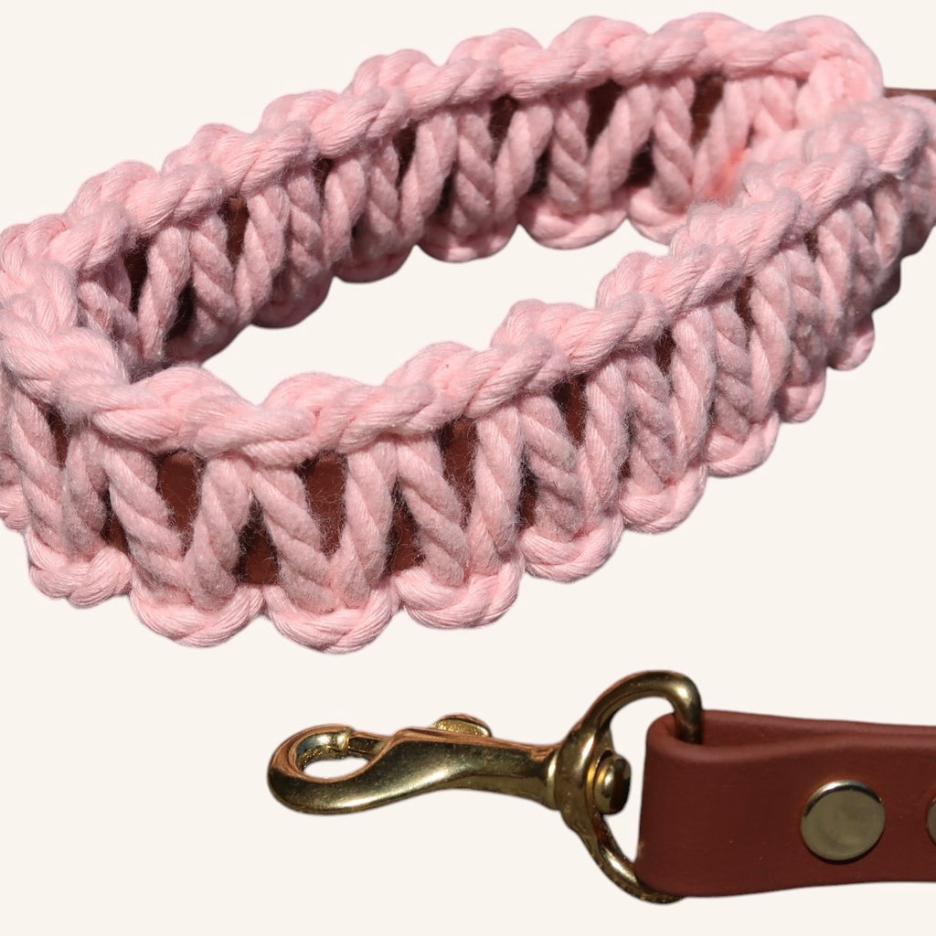 Caressa — Laisse tressée rose 19 mm