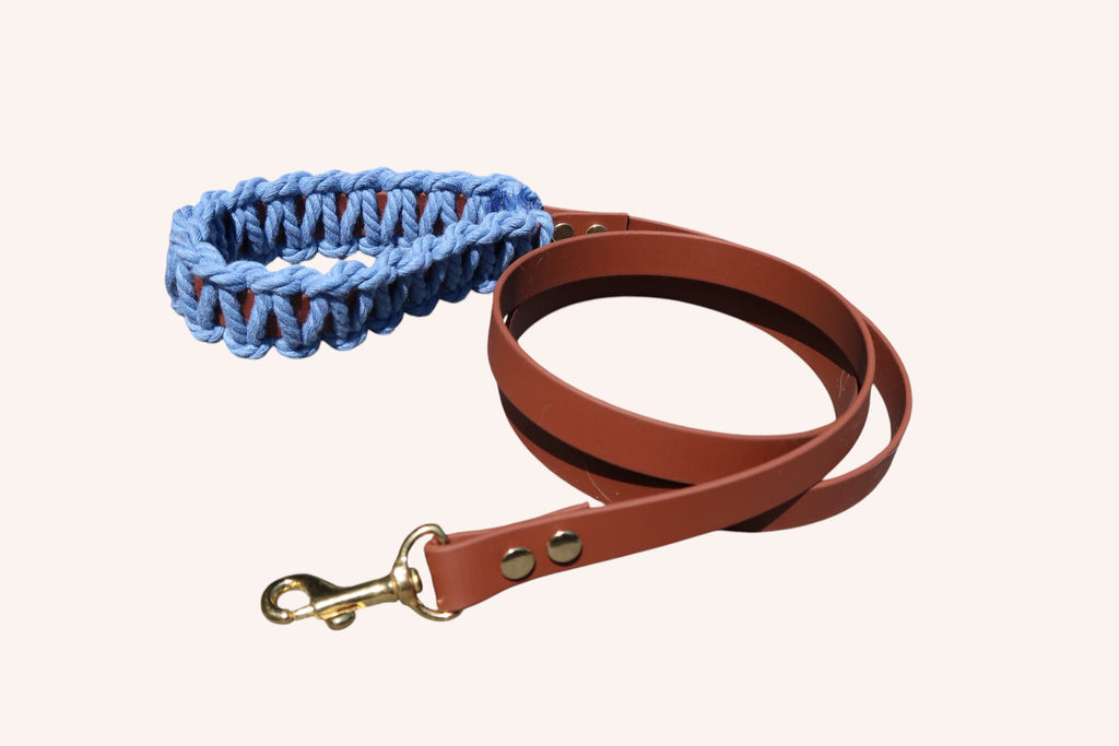Marina — Laisse tressée bleue 19 mm