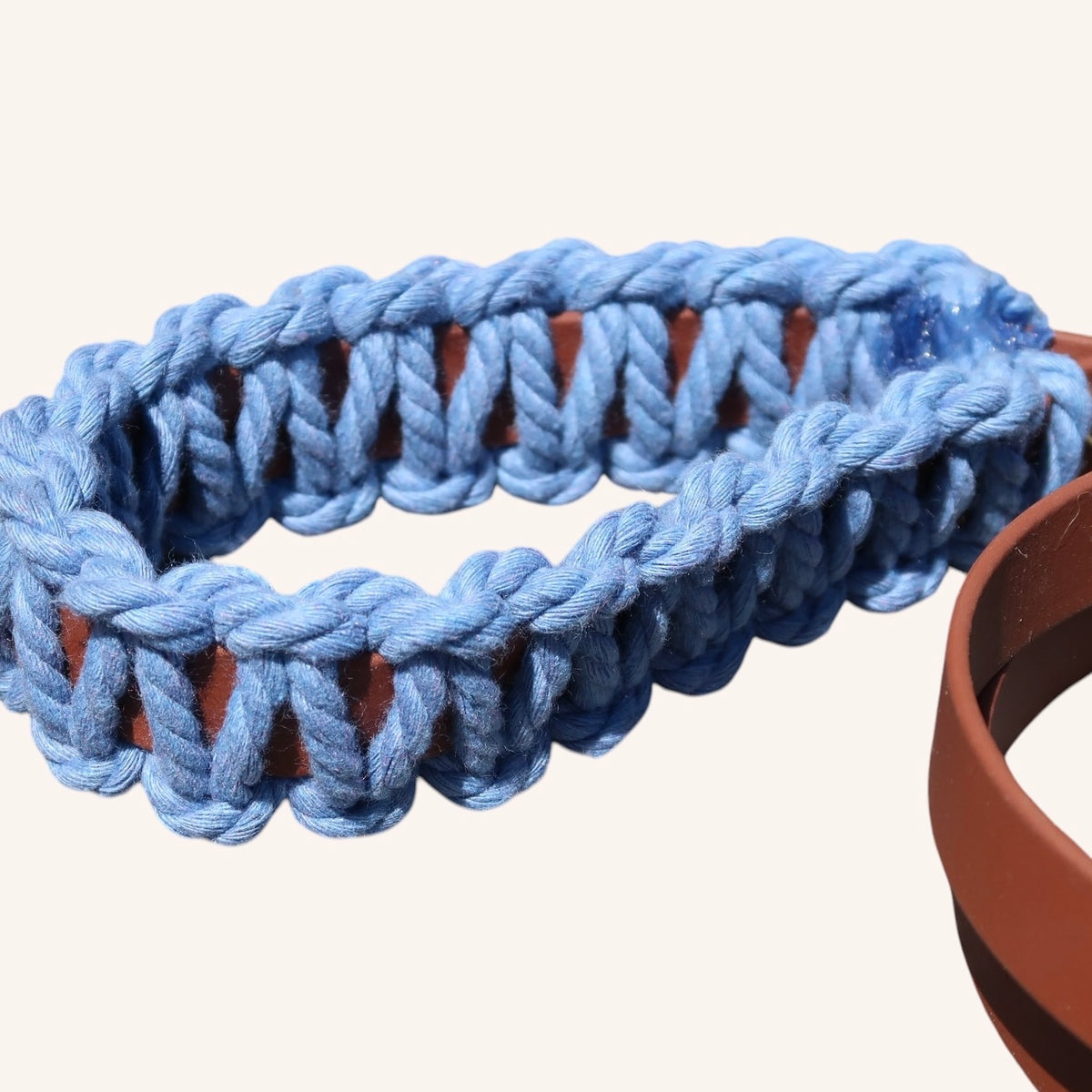 Marina — Laisse tressée bleue 19 mm