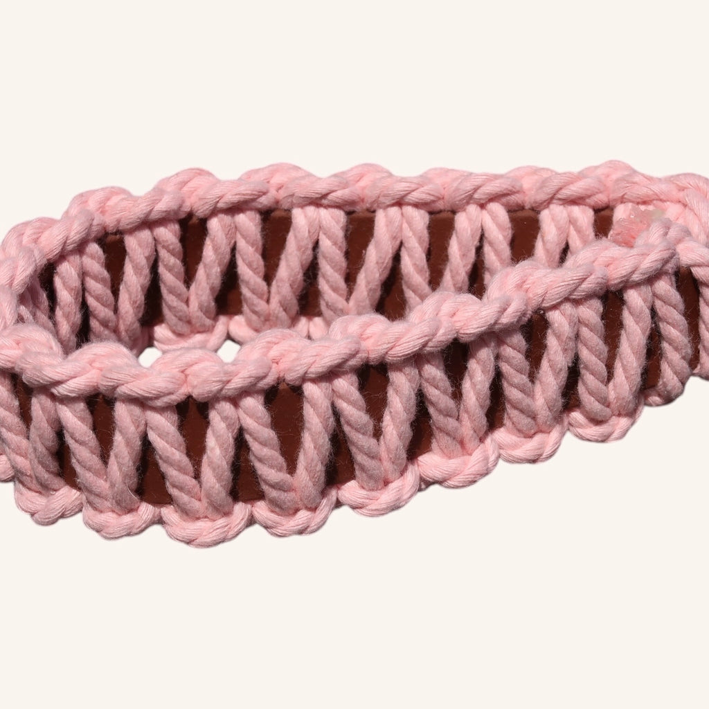 Caressa — Laisse tressée rose 25 mm
